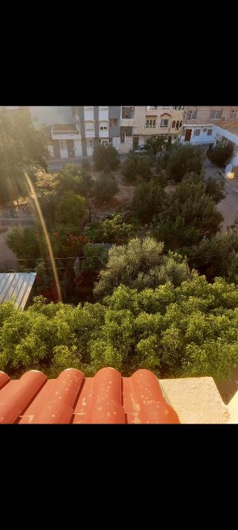 an overhead view of a roof with trees and a building at Oumayma in Sousse