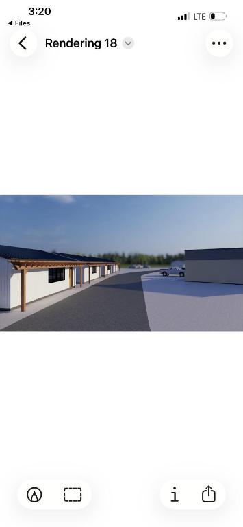 a rendering of a rendering of a building with a blue roof at Boujiee Nite Cabins in Las Vegas