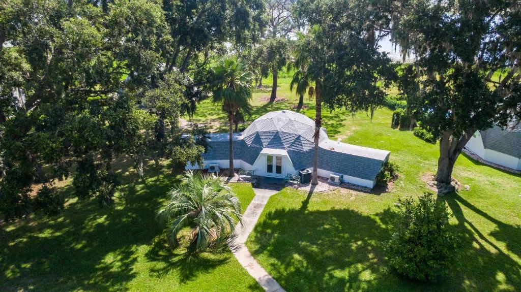 an overhead view of a house with a dome at Sumner Lake Tiny House 1B in Clermont