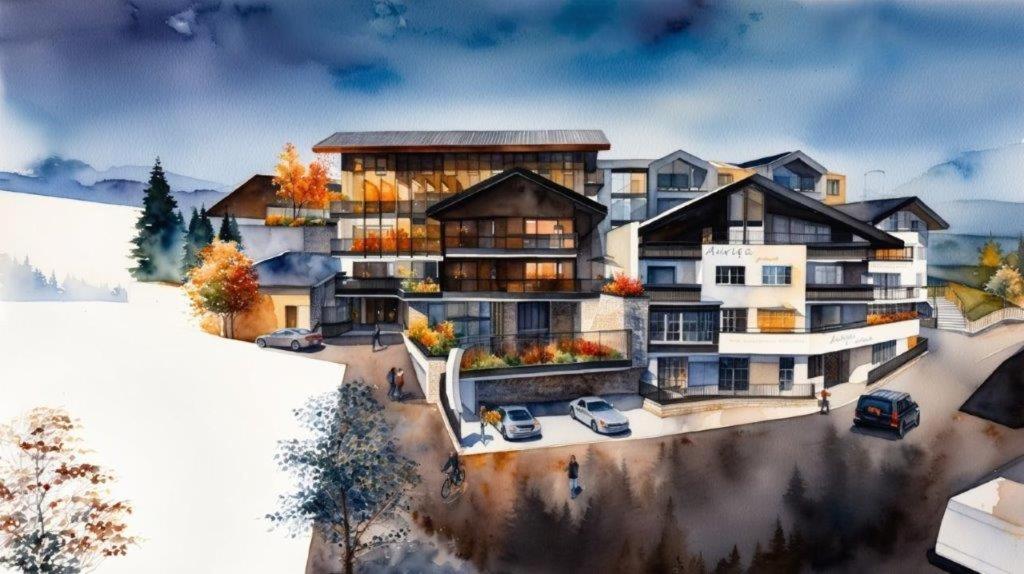 a rendering of a large house at Auriga Appartements in Fiss