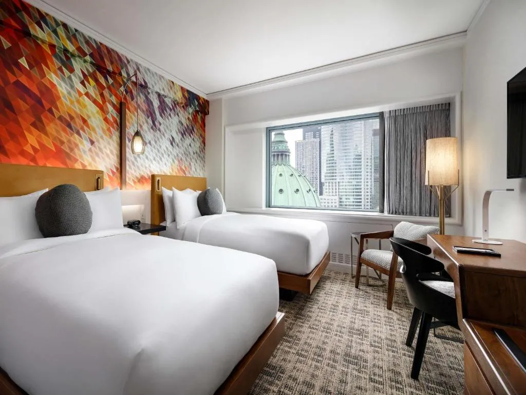 Double Room with Two Double Beds and View