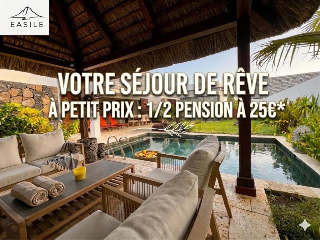 a review of a luxury resort with a swimming pool at Villa Fontainebleau in Grand-Baie