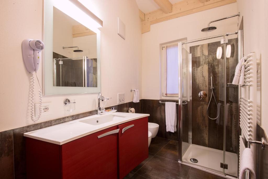 Koupelna v ubytování Hotel Al Cervo