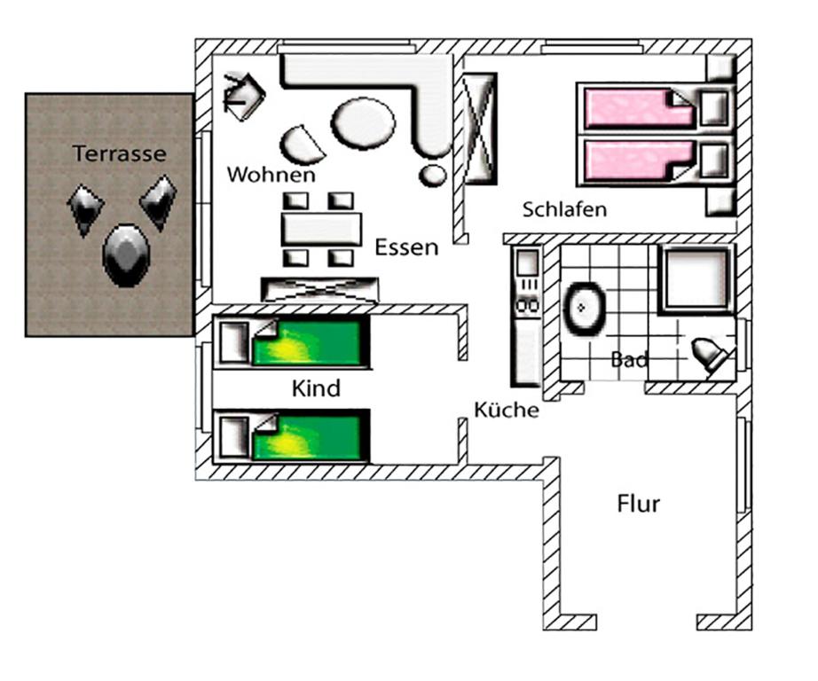 Půdorys ubytování Ferienhaus Mara