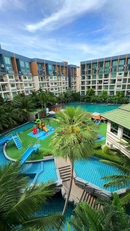 an aerial view of a resort with a swimming pool at Laguna Beach Resort 2 Pattaya in Jomtien Beach