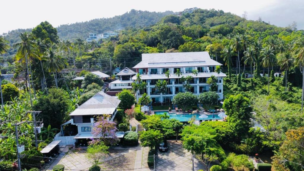 an aerial view of a resort with a swimming pool at Lamai Buri Resort in Lamai