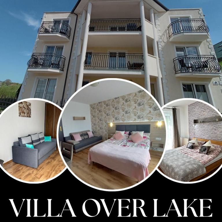 a collage of photos of a villa over lake at Villa Over Lake in Mielno