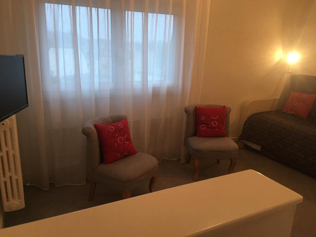 TV a/nebo společenská místnost v ubytování Bagnoles Hotel - Contact Hotel