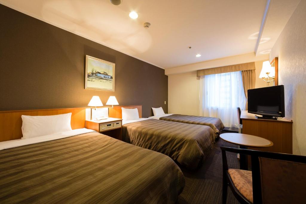 TV a/nebo společenská místnost v ubytování Ark Hotel Osaka Shinsaibashi -ROUTE INN HOTELS-