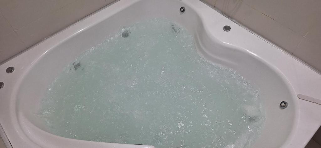 a bath tub filled with lots of green water at JAP in Río Gallegos