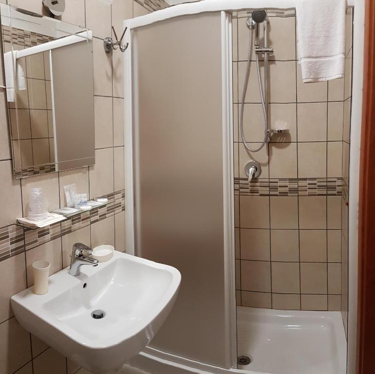Koupelna v ubytování Hotel Artorius