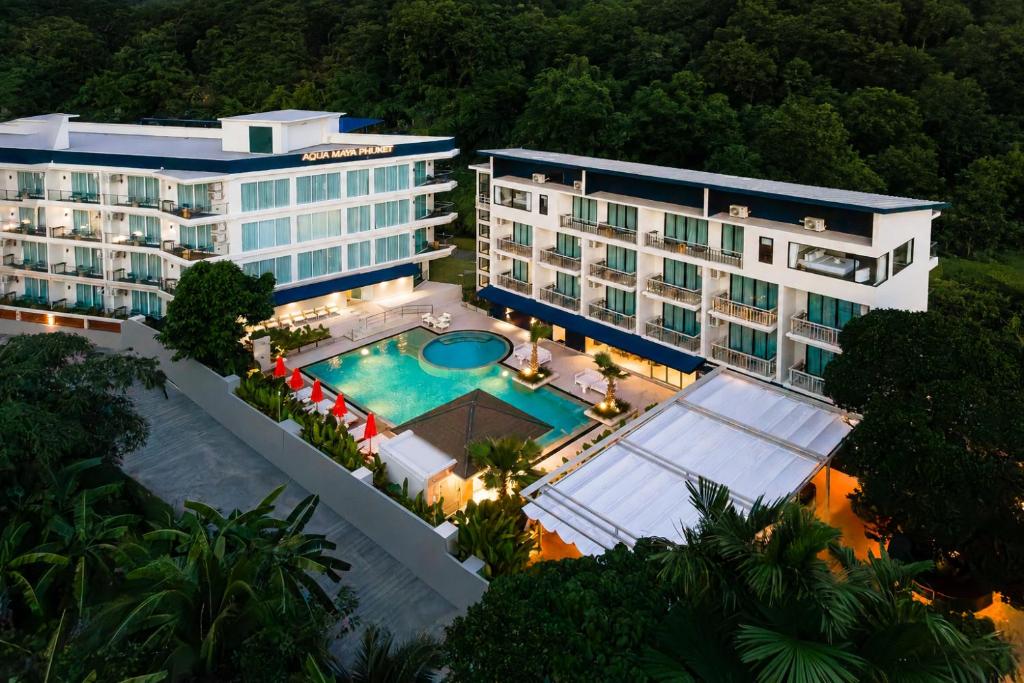 an aerial view of a hotel with a swimming pool at Aqua Maya Phuket in Patong Beach
