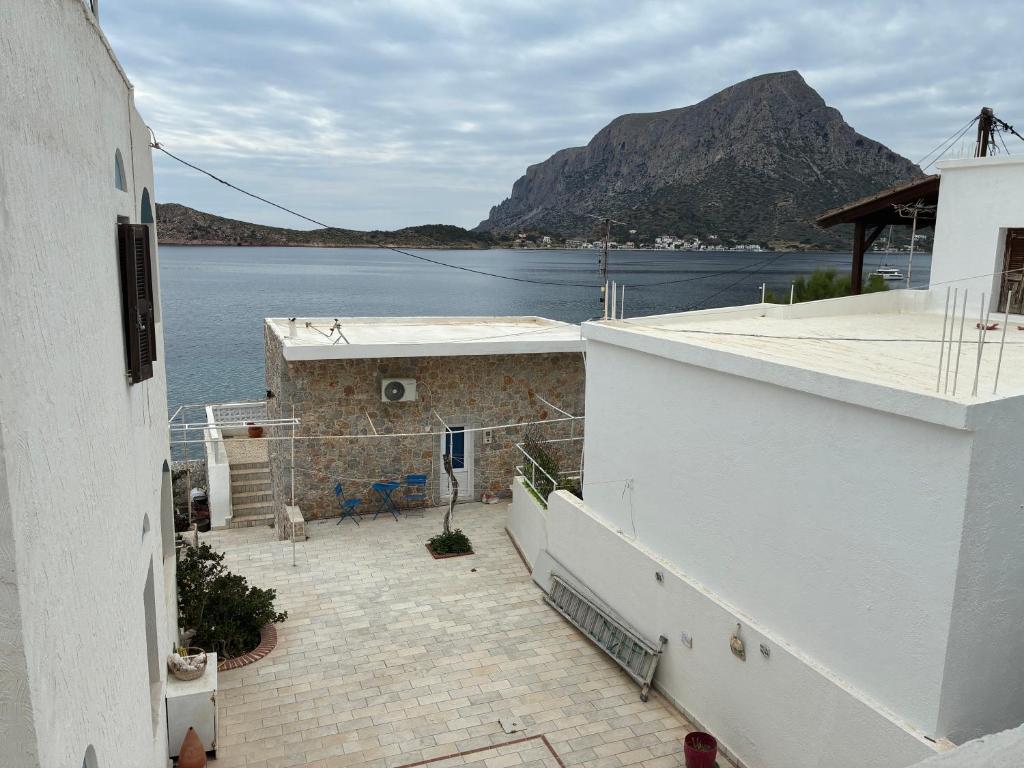 a view of a body of water from a building at Vila Theodora in Myrties