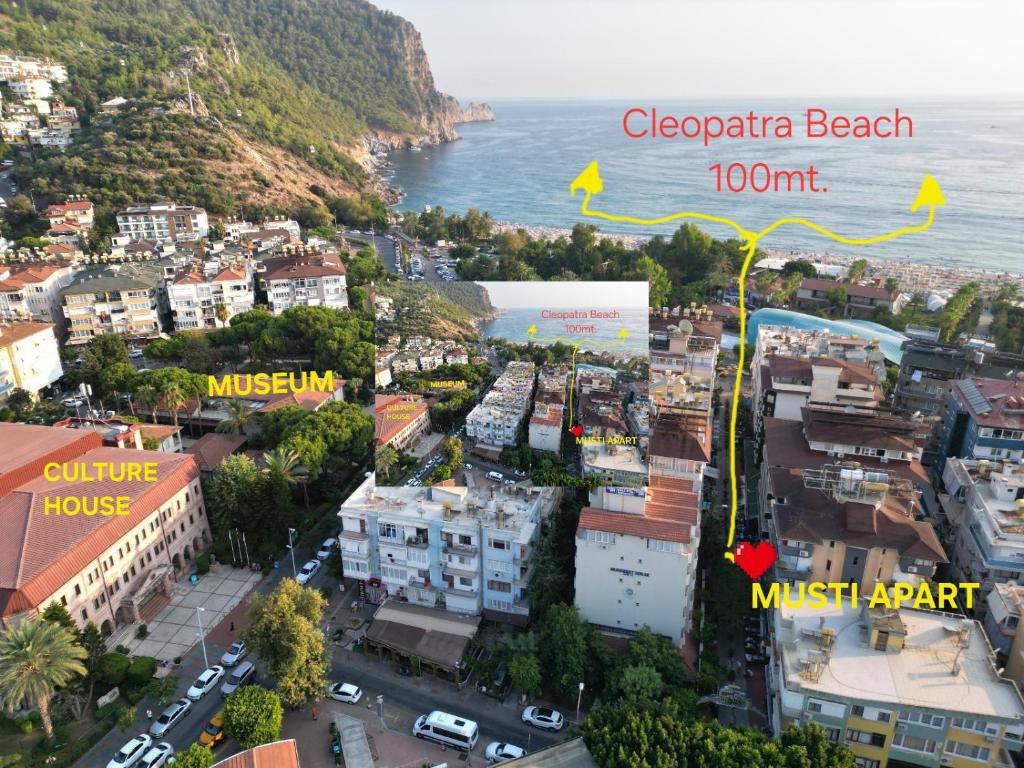 a map of the city of cocopato beach km away at Musti Apart Hotel in Alanya