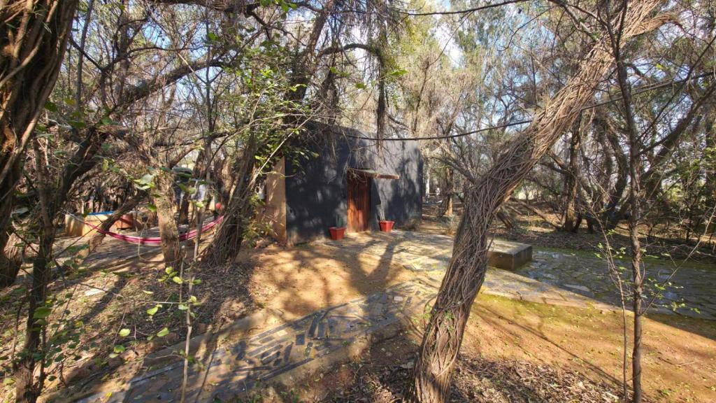 a cabin in the middle of a park with trees at Vulture's View 7 in Pretoria