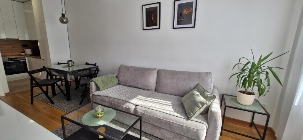 a living room with a couch and a table at Apartman A&V in Banja Luka