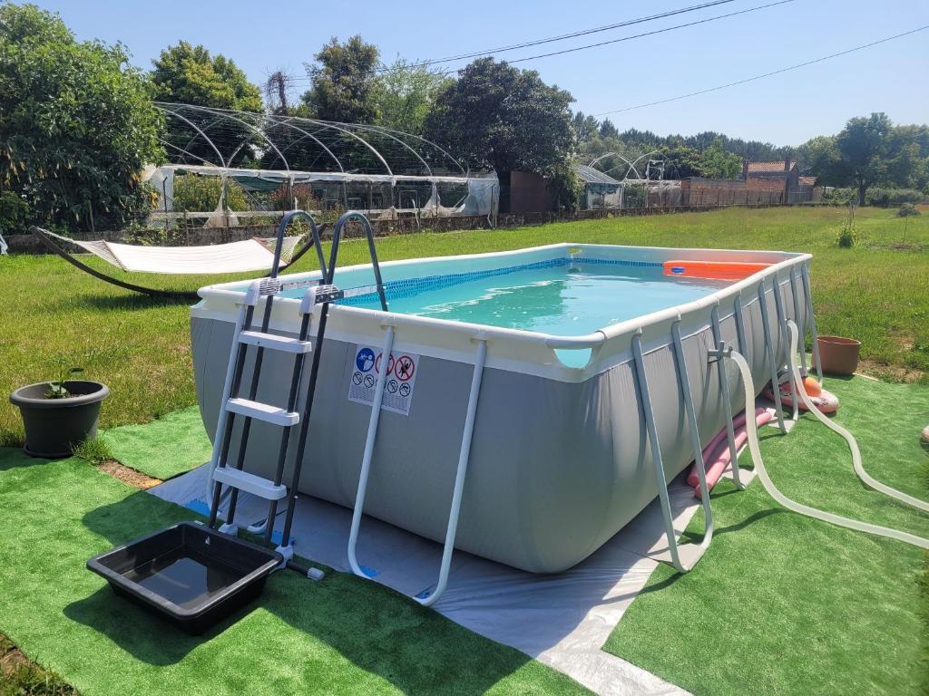 a small pool with a ladder next to it at Gite espumante in Mamarrosa