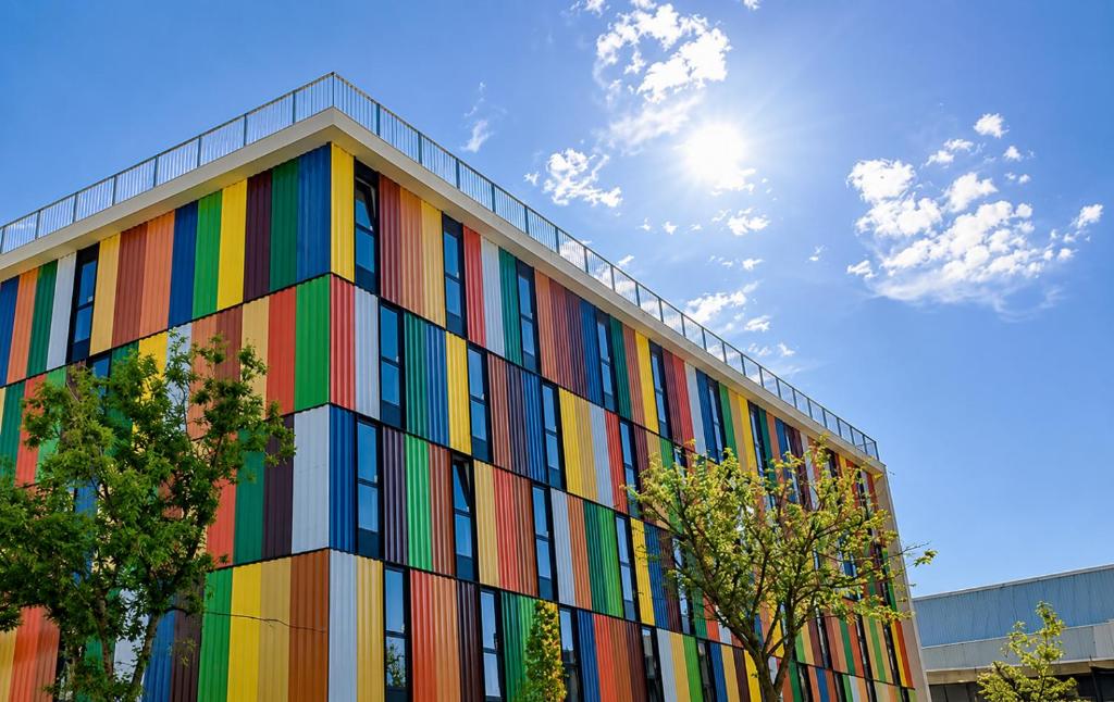 a multicolored building with the sun in the sky at DWO Colours Alcalá in Madrid