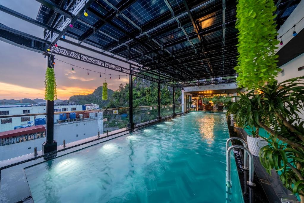a swimming pool on the top of a building at Catba Vista Hotel - New 2026 - Infinity Pool in Cat Ba