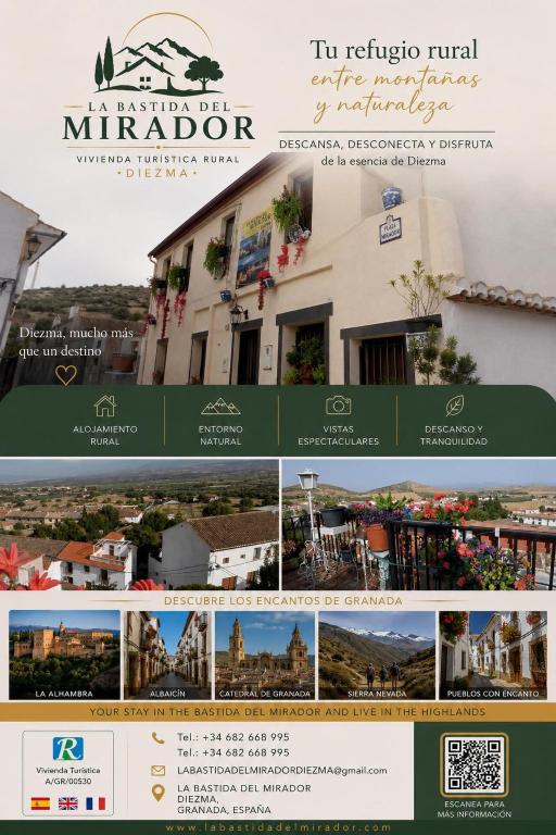 a collage of photos of a real estate website at La Bastida Del Mirador in Diezma