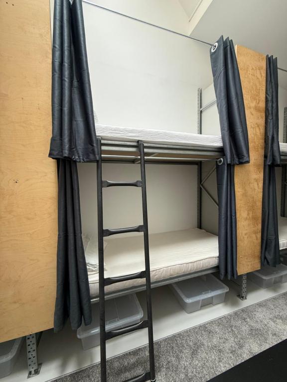 a bunk bed with a ladder in a room at The Old Factory in Copenhagen
