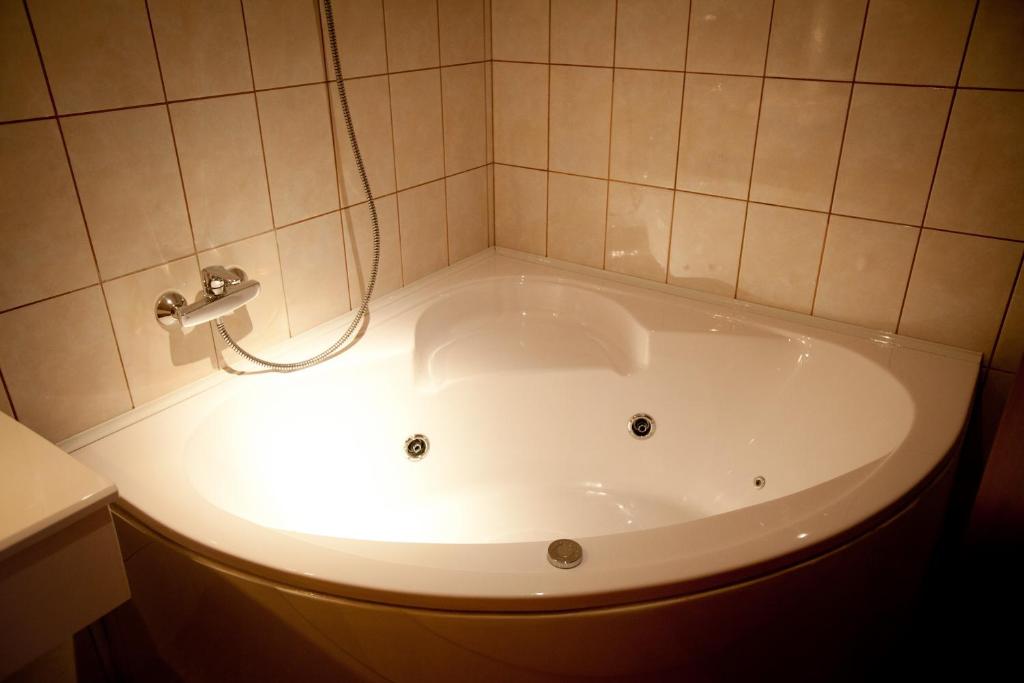 Koupelna v ubytování Hotel Maxim