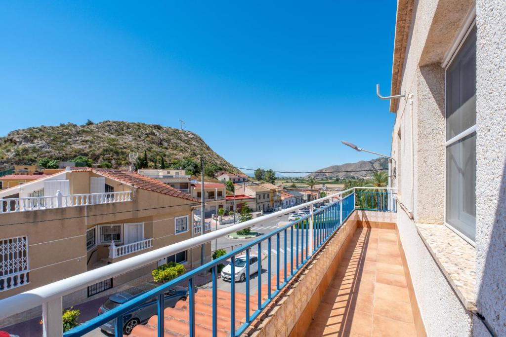 a balcony with a view of a street at Paz en Orihuela in Orihuela