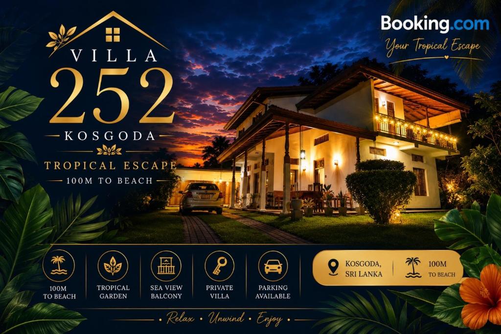 a rendering of a villa hotel escape at night at Villa 252 Kosgoda - Beach side stay & Tours in Kosgoda