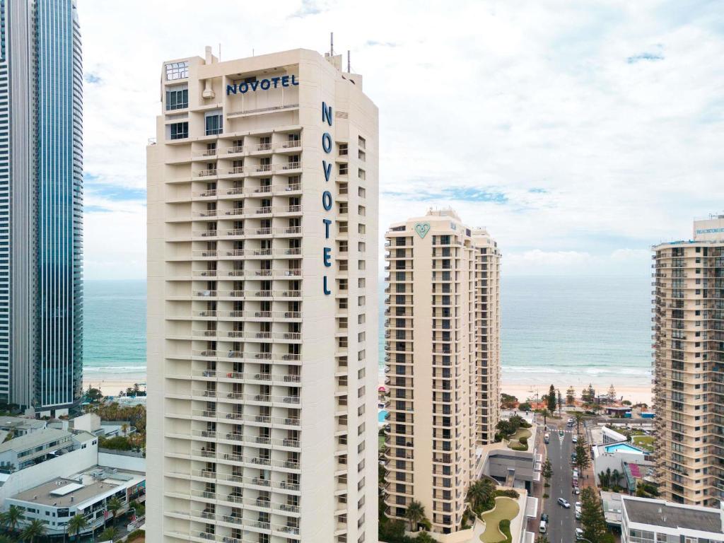 a view of a building with the word morocco on it at Novotel Surfers Paradise in Gold Coast