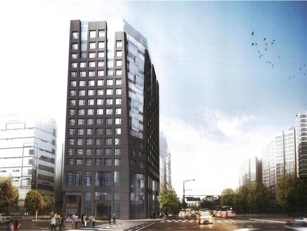 a rendering of a tall building in a city at Hyatt Place Seoul Pangyo in Seongnam