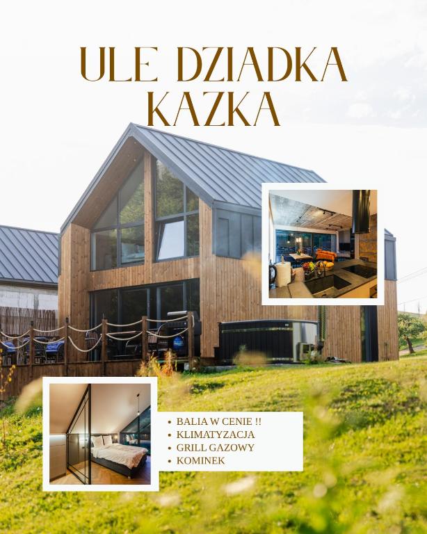 a collage of photos of a house at Ule dziadka Kazka in Turzańsk