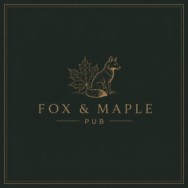 ein Logo für ein Pub mit Fuchs und Ahorn. in der Unterkunft The Fox and Maple in Wickwar