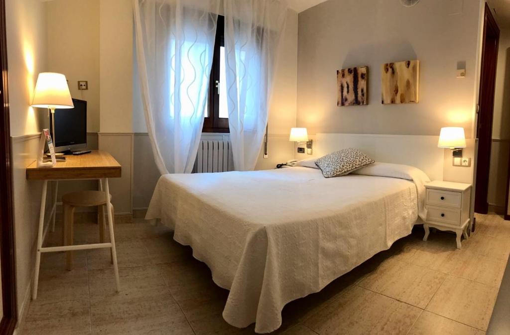 Postel nebo postele na pokoji v ubytování Hotel Rio Arga