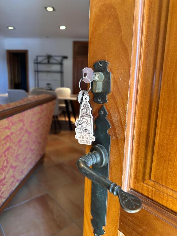 a close up of a door with a door handle at Casa Carmen I in Montoro