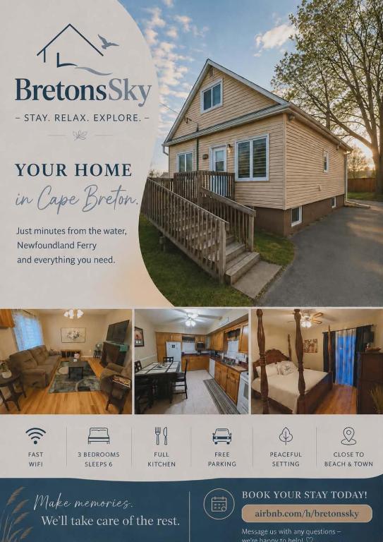 a collage of three pictures of a house at spacious three bedroom apartment in Bras D'or