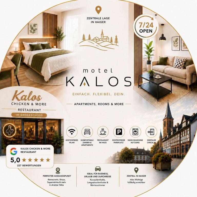 a catalogue for a hotel klas serviced apartment at Motel Kalos in Haiger