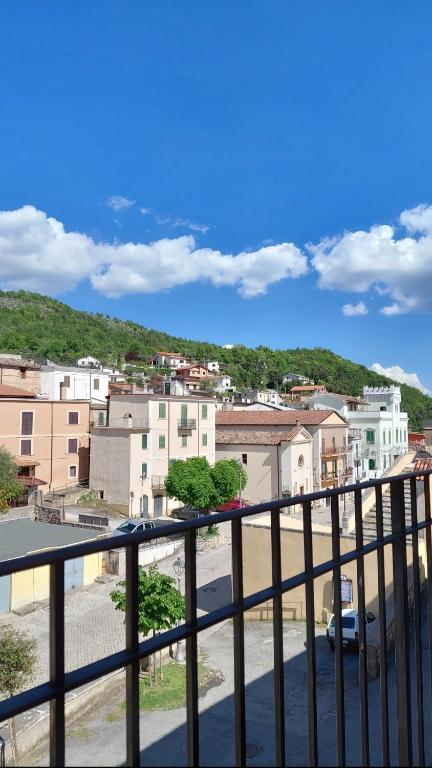 a view of a city from a balcony at Lacerno Rooms in Pescosolido