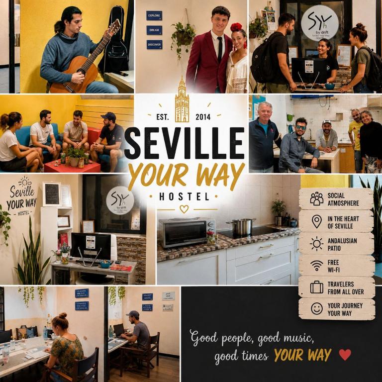 a collage of photos of people in a room at SEVILLE YOUR WAY in Seville