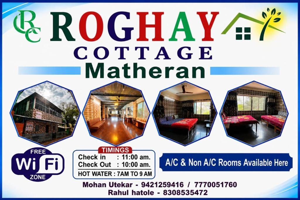 a flyer for a rokay cottage kitchen with four tents at ROGHAY COTTAGE in Matheran
