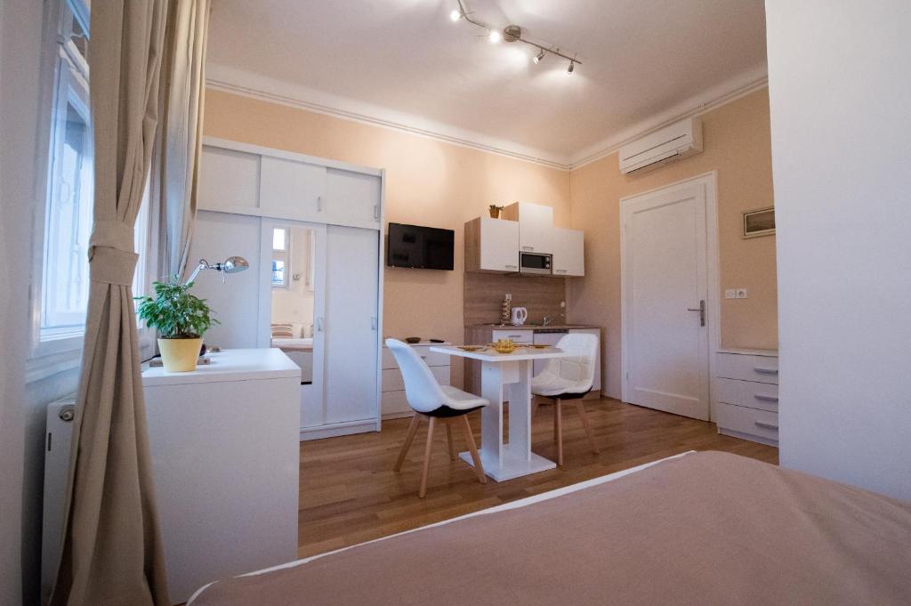 Kuchyň nebo kuchyňský kout v ubytování B&B Vila Teslova