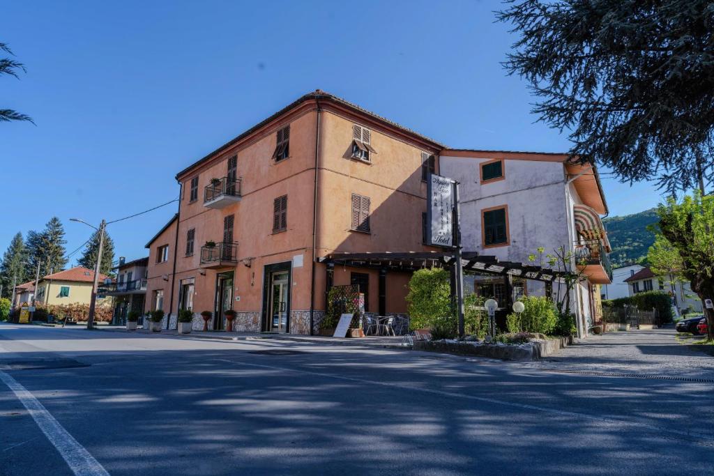 a building on the side of a street at Hotel Degli Angeli in Pontinvrea