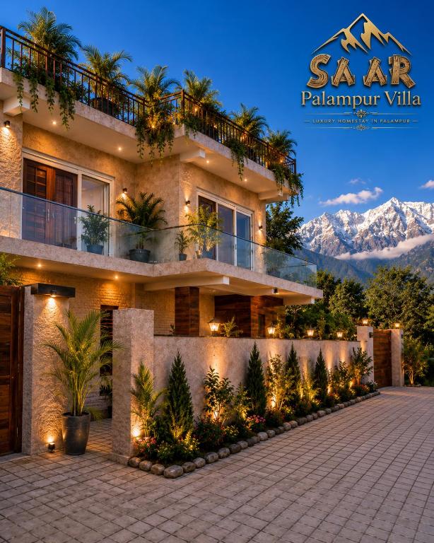 a villa with a view of the mountains at SAAR Palampur Villa 5 BHK With Dhauladhaar Mountains View in Pālampur