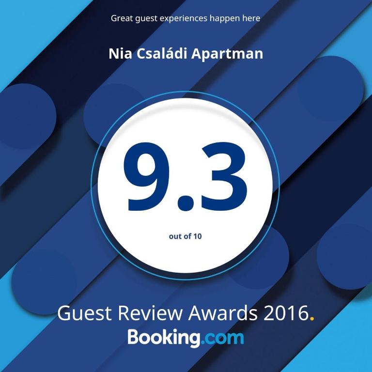 Certifikát, hodnocení, plakát nebo jiný dokument vystavený v ubytování Nia Családi Apartman