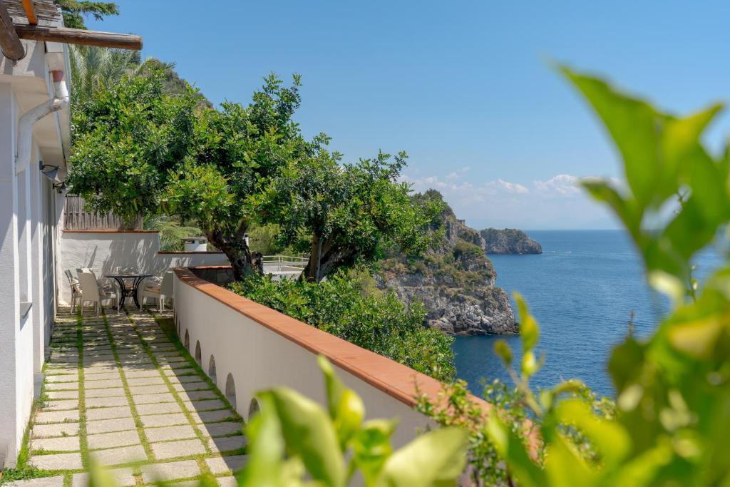 a balcony with a view of the ocean at Villa Lena in Conca dei Marini