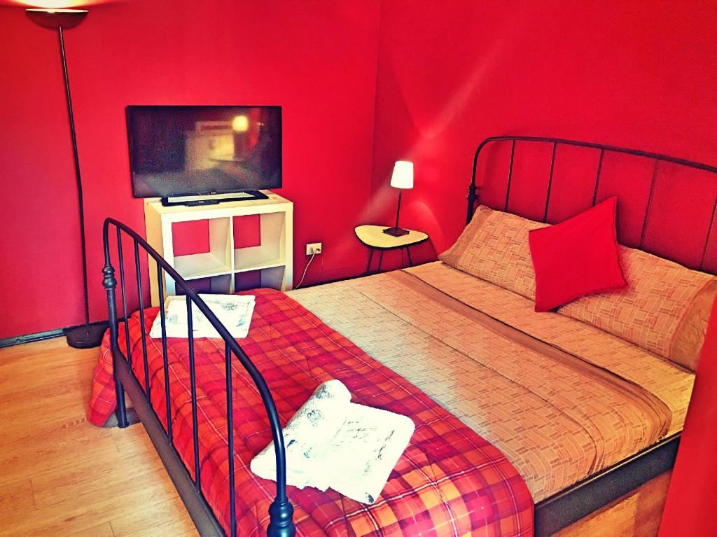 Tempat tidur dalam kamar di B&B Le Terrazze