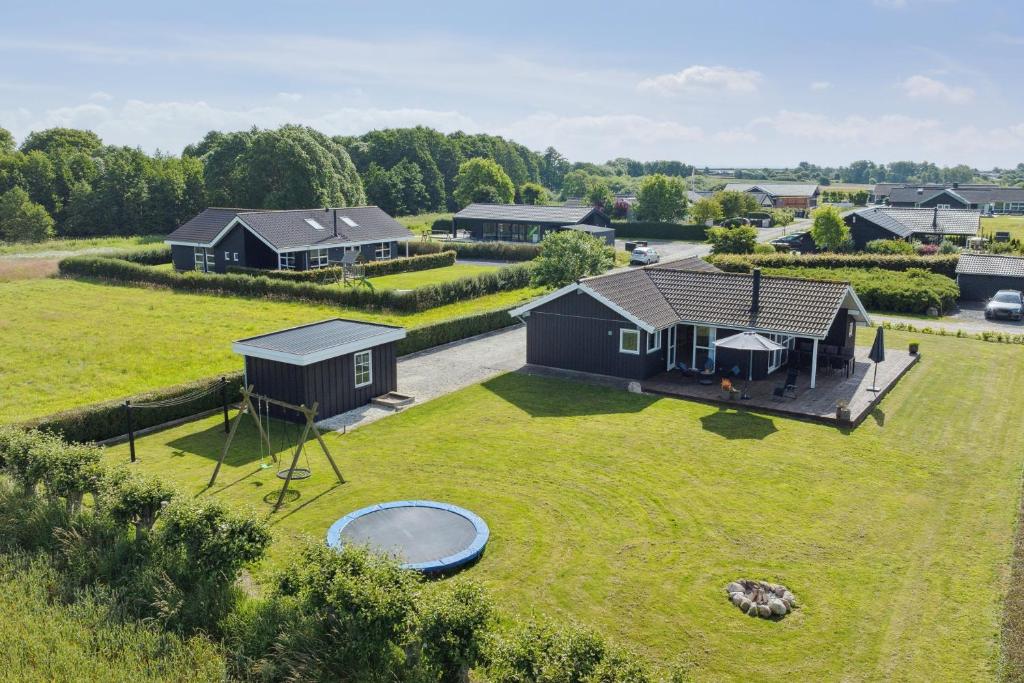 an aerial view of a house with a large yard at Lovely Summer House In Haderslev in Haderslev