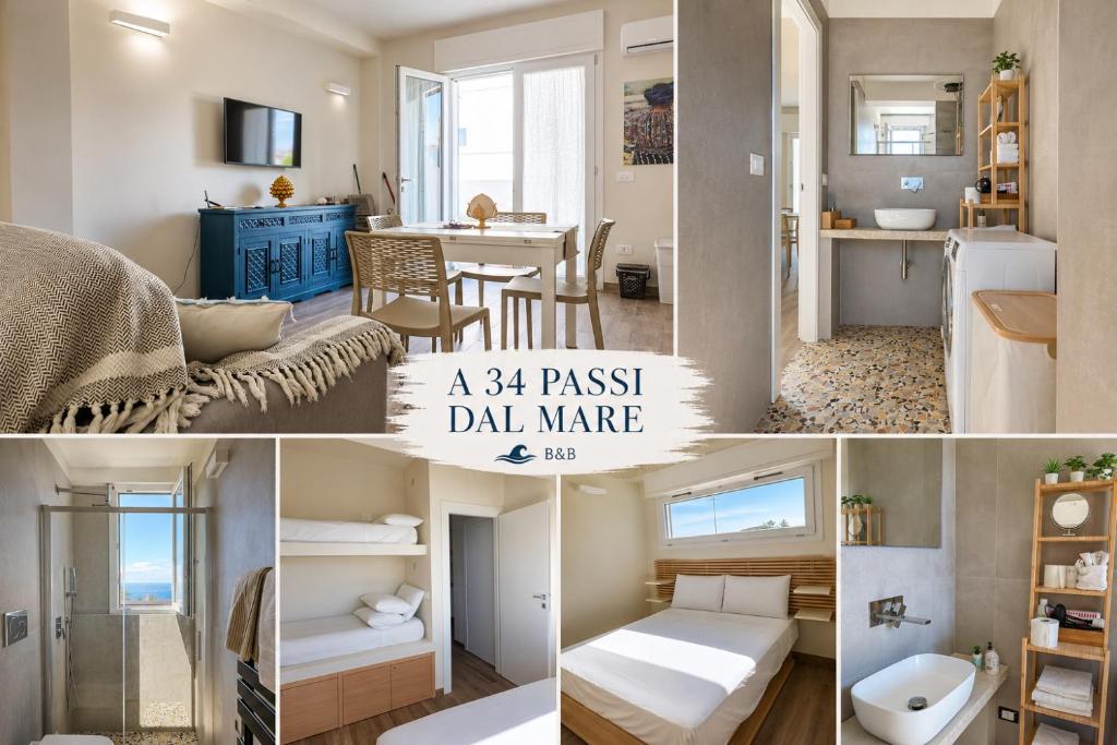 a passilla market apartment with a living room and a bedroom at A 34 passi dal mare in Torre Ovo
