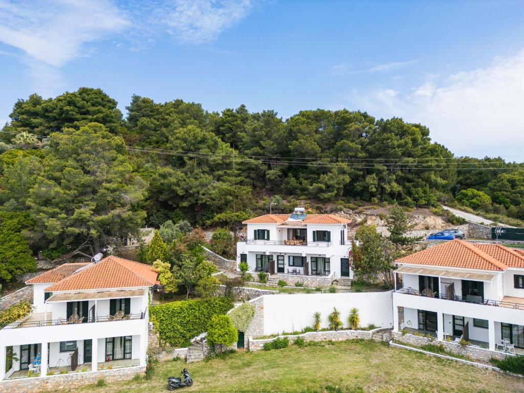 an aerial view of a house at Helen's 11 boutique in Achladies