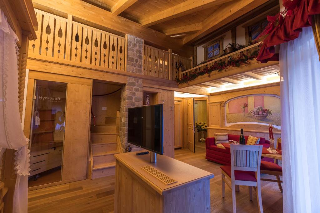 TV a/nebo společenská místnost v ubytování B&B Al Cedro