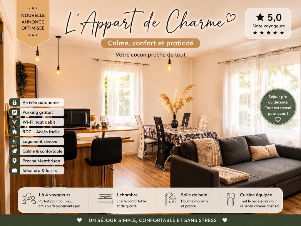 appart de charme a 2 pas du centre de Montbrison - Hizvo